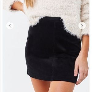 Forever 21 black mini velvet skirt